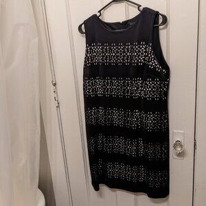 White House Black Market geometric cutout fully lined dress
